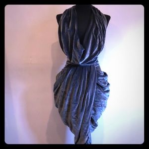 House of CB draped backless velvet dress